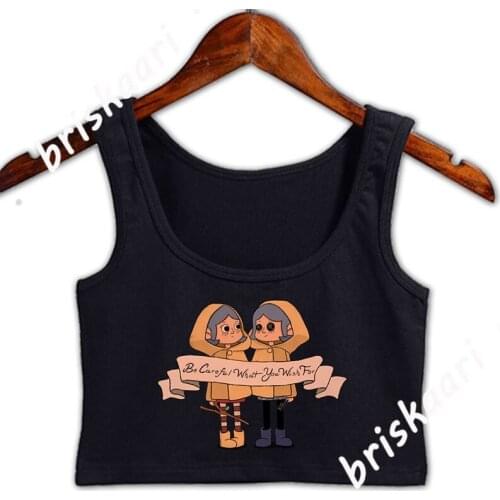 Coraline Be Careful What You Wishes Crop Top Gift For Crop Top Spring Autumn Female Letters Designing Crew Neck Vest