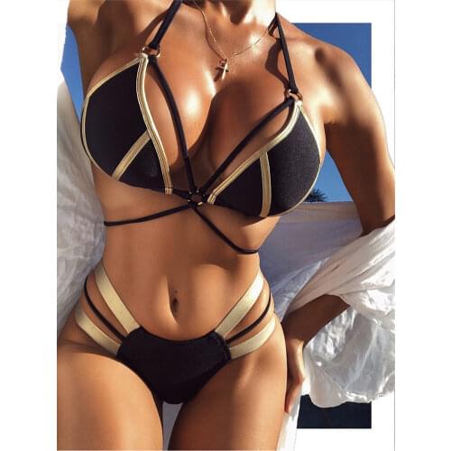 Push Up Bikinis Women Bandeau Swimsuit 2020 mujer Swimwear Micro String Bikini Set Sexy Plus Size Bathing Suit Brazilian Biquini