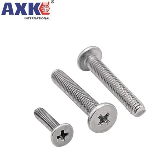 10/25pcs CM M2 M2.5 M3 M4 M5 M6 A2 304 Stainless Steel Cross Phillips Ultra Thin Super Low Flat Wafer Head Screw Bolt for Laptop