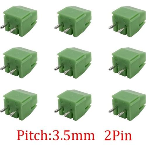 20Pcs KF350-3.5-2P Straight Pin PCB Screw Terminal Blocks Connector 2 Pin Spliceable Plug-in PCB Screw Terminal Block Connectors