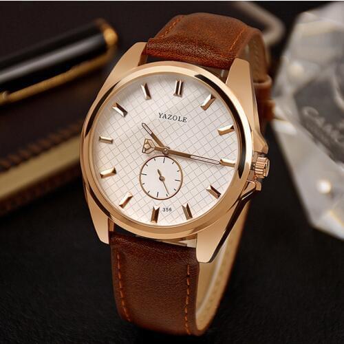 2019 Brand Yazole Business Mens Watch Unique Leisure Leather Watches Quartz Small Seconds Watch Fashion Relogio Masculino