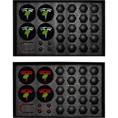 29pcs hub cover For Tesla Model 3 S X Wheel Center Caps Screw Cap Kit Decorative Tires Car Modification Accessories 2017-2020