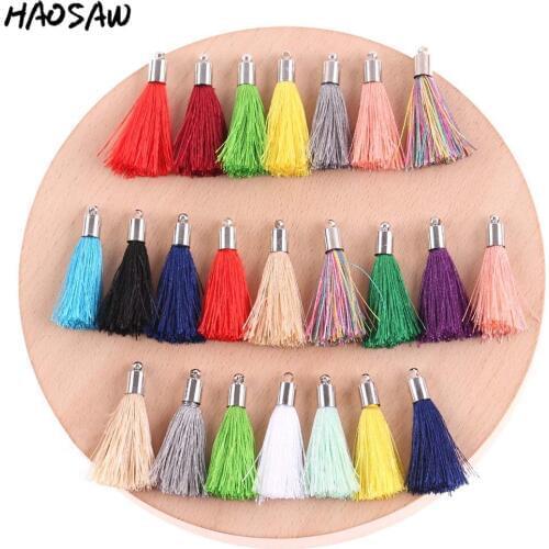 35MM 10Pcs/Lot Choose Color Silk Tassels Earrings Tassels For DIY Handmade Earrings Findings/Accessories Parts/Embellishments
