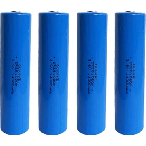 4Pcs ER261020 261020 14000mAh 3.6V ER261020M Li-SOCl2 Battery Lithium Batteria Lisoci2 High Rate Discharge 261020