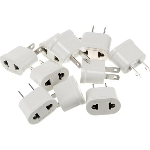 5PCS White/Black US/USA United States to EU European Travel Charger Adapter Plug Outlet Converter Choose