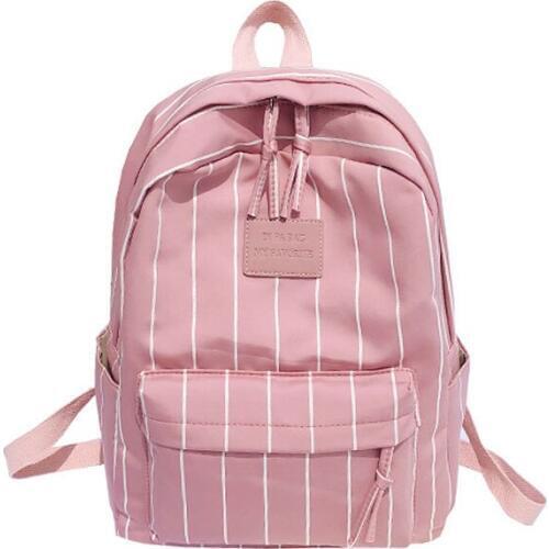 5PCS / LOT New Striped Women Backpack Schoolbag Back Pack Casual Ladies Knapsack Travel Bags for Teenage Girls