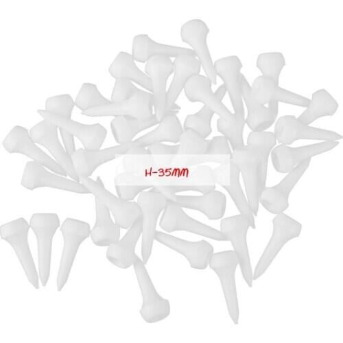 50pcs 35mm White Plastic Golf Tees Golfer Aid Tool(1 3/8 Inch)