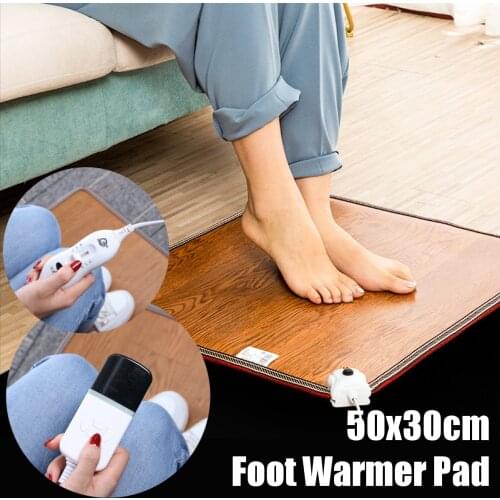 50x30cm Foot Warmer Pad Office Electric Heating Warm Feet Thermostat Mat Carpet