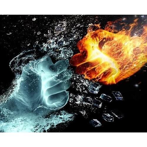 LaoJieYuan Full Square/round Diamond 5D DIY Diamond Painting Ice Fire Embroidery Cross Stitch Rhinestone Mosaic Home Decor