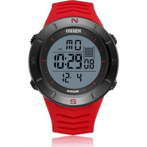 Digital LED Fashion Men Watch relogio masculino Stopwatch Red Electronic Waterproof Sport Wristwatch Fashion Military Watches