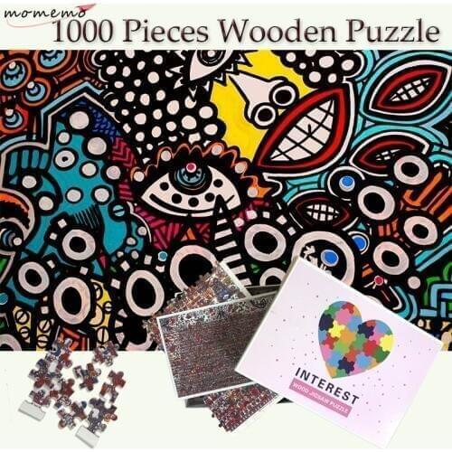 MOMEMO Smile 1000 Pieces Puzzle Wooden Jigsaw Puzzles Toys for Adults Education Wooden Toys for Childen 1000 Pieces Puzzle Games