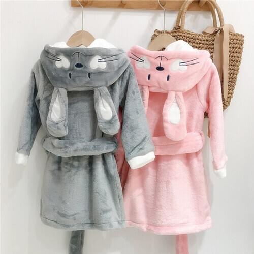 Baby Robe Cartoon Hoodies Girl Boys Sleepwear Hoodies Good Quality Bath Towels Kids Soft Bathrobe Pajamas Childrens Clothing