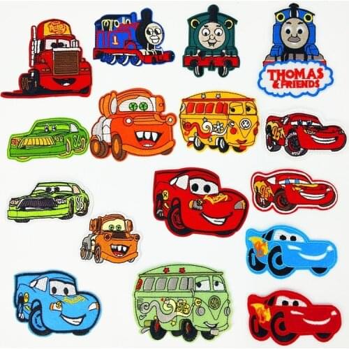 Disney Cars Movies Lightning McQueen Patches Anime Cartoon Clothes Patches Garment Stickers Embroidery Cloth Stickers Kids Gifts
