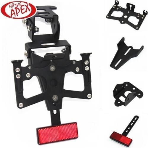For YAMAHA MT125 MT 125 2014 2015 2016 Adjustable Fender Rear Plate Bracket License Plate Holder with Reflector Matte Black