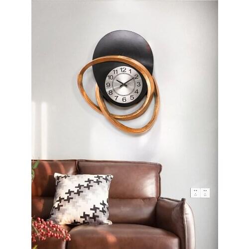 European Wrought Iron Wall Clock Wall Sticker Home Livingroom Wall Hanging Decoration Background Entrance Club Wall Mural Crafts