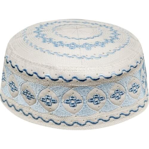 Islamic Caps Men Tapis Islam Blue Muslim Hat Papaqlar Kappa Muslim Prayer Caps Hombre Gorro Arab Musulman Bonnet