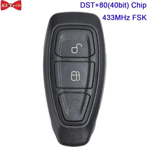 KEYECU for Ford Ecosport 2013 2014 2015 2016 Smart Remote Key Fob 433MHz FSK DST+80(40bit) Chip 2 Button