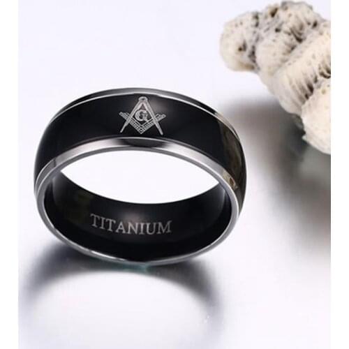Ag Masonic Stainless Steel Mens Rings Simple Personality Mens Finger Accessories 2021 Fashion Jewelry Trend