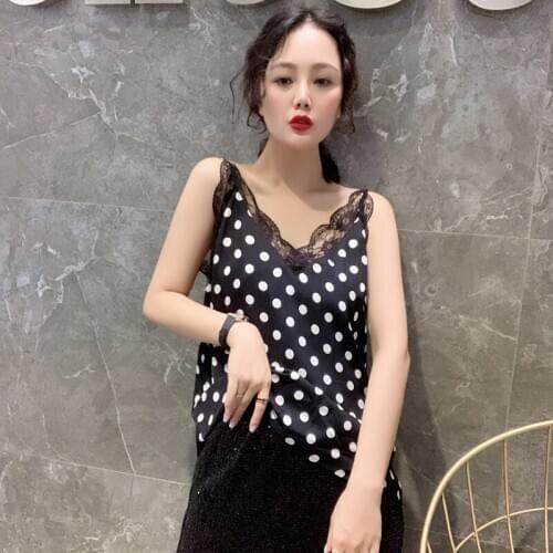 Summer Crop top Ladies Women Vest Chest Padded Tank Tops For Women Wearing Fitness Underwear Lace bralette feminino Top Tee Dot