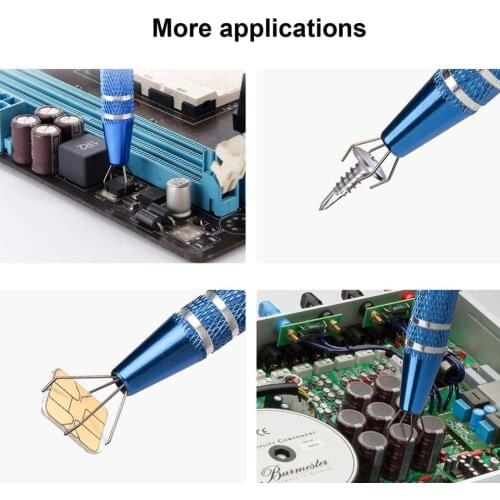 1Pcs Electronic Component Grabber IC Chip Extractor Set Parts Gripper Pickup Tools Pen Electronic Repair Tools Metal Four Claw