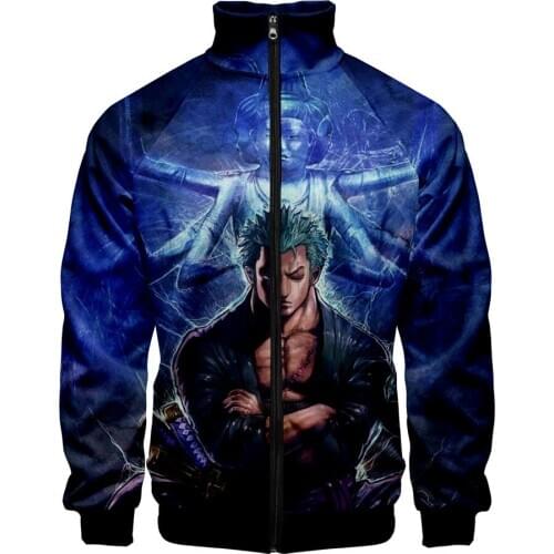 New 3D ONE PIECE Zipper Sweatshirt Casual Hoodies Fashion Sanji Autumn And Spring Clothes Sweatshirt jacket