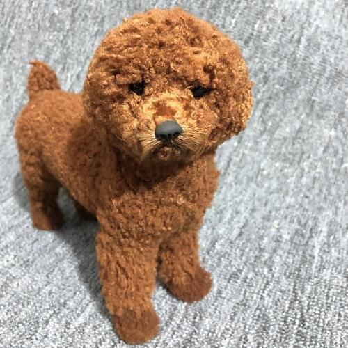 Plastic&fur simulation ted dog hard model large 23x23cm standing brown dog prop craft home decoration toy gift w0302