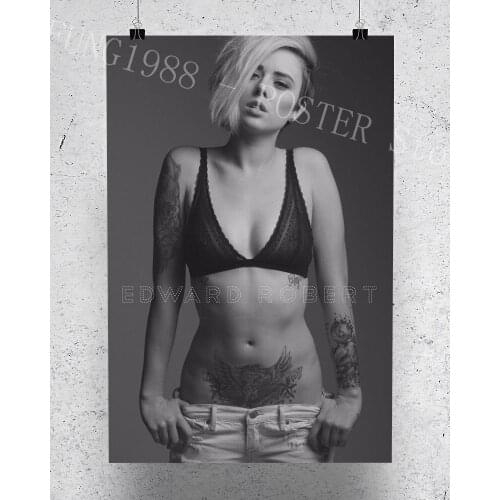 S155 Alysha Nett Sexy Tatoo Girl 08 Star Sexy Beautiful Girl Model Wall Posters Prints Silk Art Painting For Home Bedroom Decor