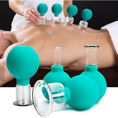 Rubber Massage Body Cups Anti Cellulite Suction Glass Cup Massager for Face Facial Skin Lifting Tools Vacuum Cupping Massage