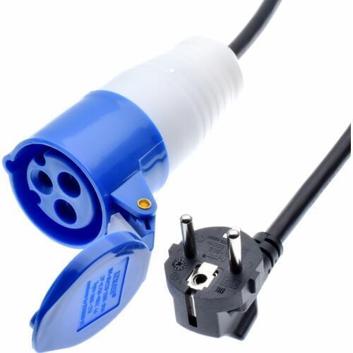 Schuko Plug to IEC309 316C6 Power Cords, 16 Amps, 250V, H05VV-F 1.5mm Cable,316P6 inlet to plug into Euro CEE7/3 Outlet Socket