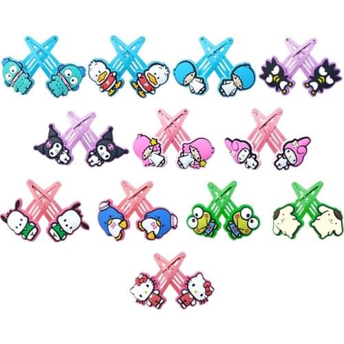 5Cm Kawaii Sanrio Plush Mymelody Hellokt Kuromi Pochacco Xo Littletwinstars Childrens Birthday Gift Hair Accessories Bb Clip