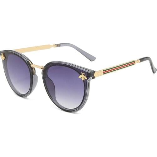 2022 Luxury Bee Fashion for women Sunglasses Men Cat Eyes Brand Design Outside Sun Glasses Oculos Retro male iron uv400