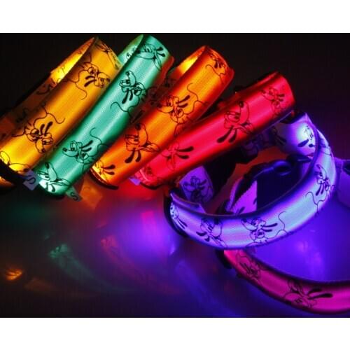 LED Dog Collar Luminous Pet Products Safety Stylish Flashing Glow Necklace Pet Accessories Adjustable LED Light Glow Pet Collar