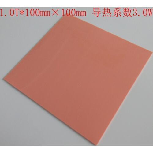 Thermal conductive silicone sheet IC soft Silicon gel sheeting silica films PC CPU cooling fin 100*100*1 Radiated silicon films