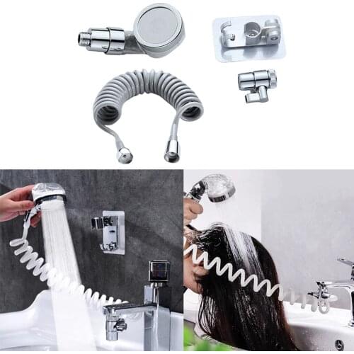 Bathroom Wash Face Basin Water Tap External Shower Head Set With Holder