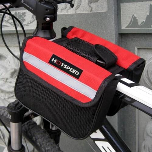 MTB Bicycle Bag Outdoor Cycling Bike Front Tube Two-bags Sport Waterproof Bag Saddlebag Mountain Road Tube Bag Bike Accessories