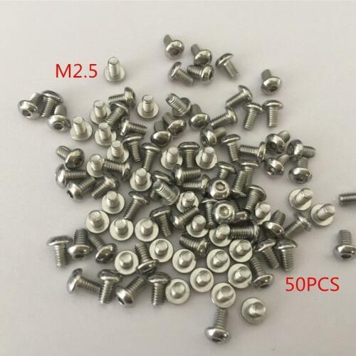 50pcs/Lot Metric Thread M2.5*4/5/6/8/10/12/16/18/20/25mm 304 Stainless Steel Button Head Hex Socket Cap Screws Bolts