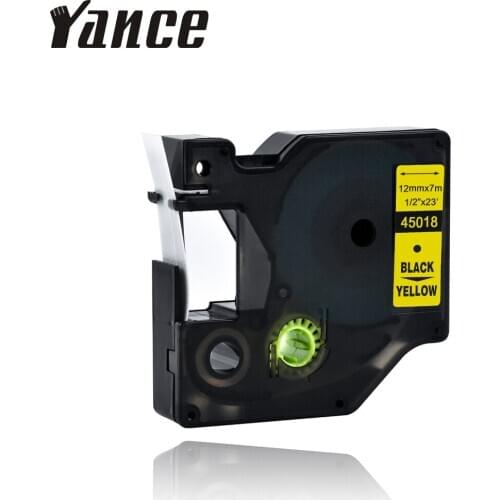 Yance 45018 Compatible Dymo label printer D1 12mm black on yellow Label Tape for Dymo Label maker LM160 280 Dymo PNP