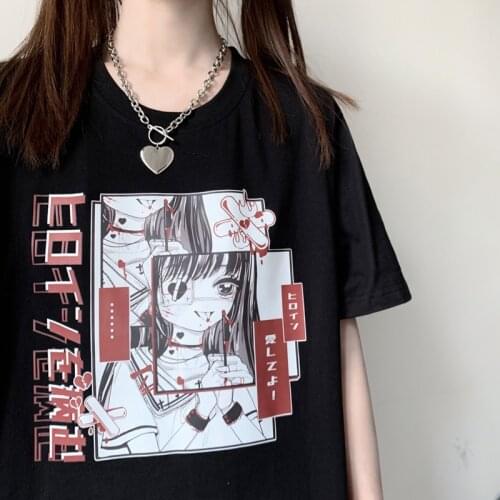 Women T-shirts Harajuku Anime ulzzang T-shirt Women Streetwear Y2k Top T Shirt Aesthetic goth Oversized Woman Tshirts plus size