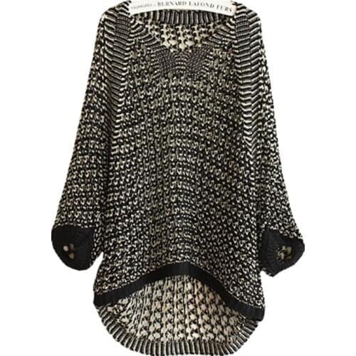 Korean New Spring Fall Summer Sweater Women Hollow Gold long-sleeved Big Yards Loose Knit Coat Female Blouse Vestidos LXJ076