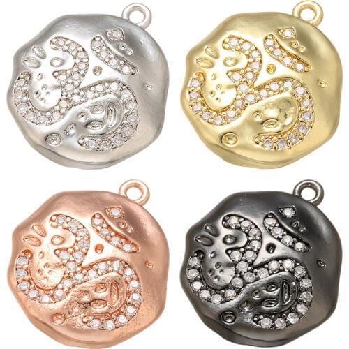 ZHUKOU 18x20.5mm brass crystal pendant for women handmade bracelet necklace earrings DIY jewelry accessories model: VD609