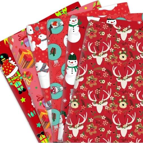100% Or Polyester Cotton Fabric Christmas Celebration Theme Printed Cloth Fabric Handmade Crafts Garment DIY Material 50*145cm