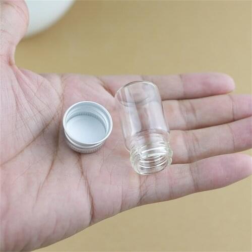 100pcs/lot 22*40mm 8ml Small Glass Bottles Silver Screw Cap storage bottles & jar Glass Jars Vials Mini Containers