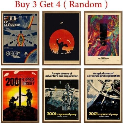 2001 A Space Odyssey Funny Classic Film poster print wall picture kraft paper Painting Home Decal For Cafe Bar Decor 42X30cm