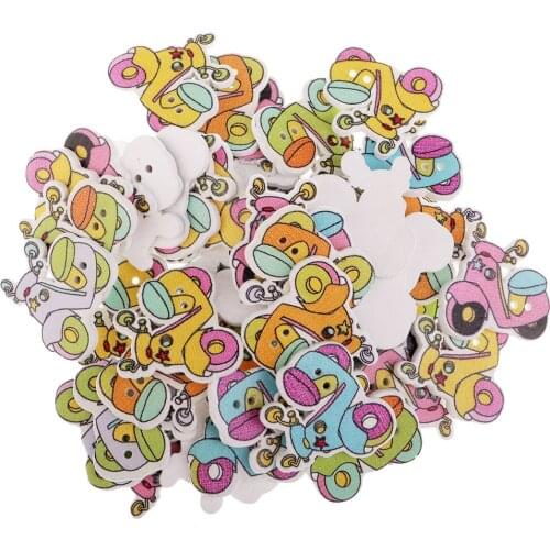 50/100pcs Wooden Buttons Flatback Crafts Beads For Art Crafts Scrapbooking