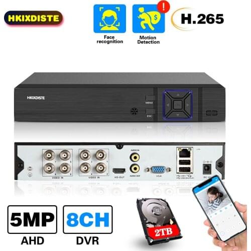 5 IN 1 H.265 5MP AHD DVR NVR XVR CCTV 4Ch 8Ch 1080P 4MP 5MP Hybrid Security DVR Recorder Camera Onvif RS485 Coxial Control P2P