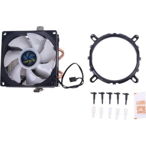 Silent CPU Cooler LGA/2011/115X/775 3 Pin PC Cooling Radiator 2 Copper Tubes LED Y51A