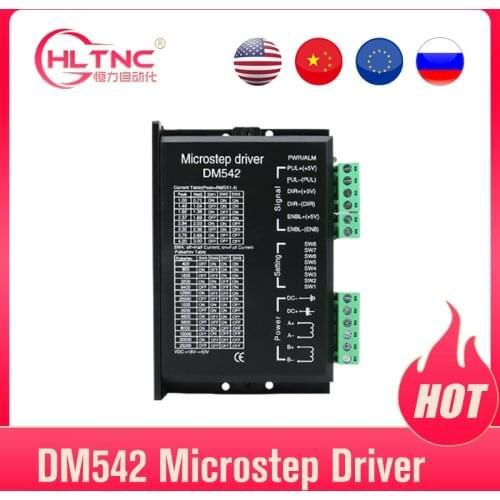 DM542 Stepper Motor Controller 2-phase Digital Stepper Motor Driver 20-50 VDC Max. 4.2A for Nema23 Series Motor