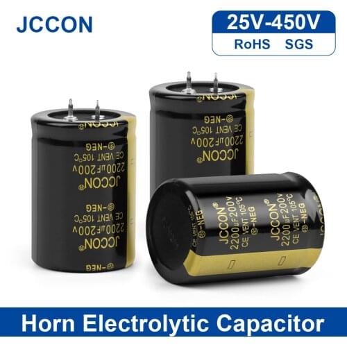 JCCON 25V 63V 80V 200V 450V Audio Electrolytic Capacitor 100UF 150UF 180UF 220UF For Audio Hifi Amplifier High Frequency Low ESR