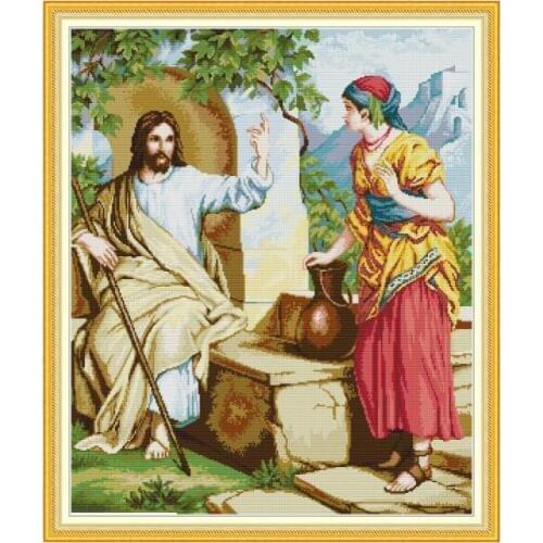 Joy Sunday Jesus the Shepherd Cross Stitch Package Factory Sets Aida Cloth Embroidery kit DIY Handmade Needlework Home Decor