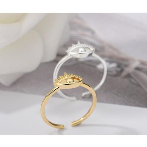 Eye of Evil Ring For Women Stainless Steel Open Cuff Finger Rings Adjustable Fashion Vintage Minimalism Birthday Jewelry Gift